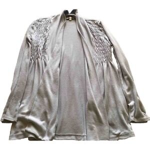 Moa C Moa Womens Lgt Gray Open Front Cardigan Sweater SzL Pre-Owned